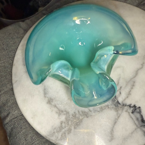 Cenedese Murano Blue Art Glass Biomorphix Organic Shaped Bowl 60's Vintage - Picture 6 of 8